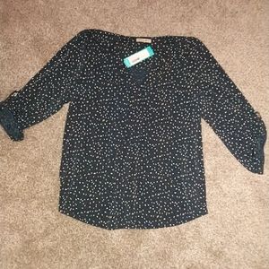 Beacon Patty Roll Tab Knit Top LP NWT